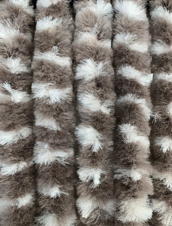 Flauschvorhang 70 x 205 cm taupe-weiß Mode