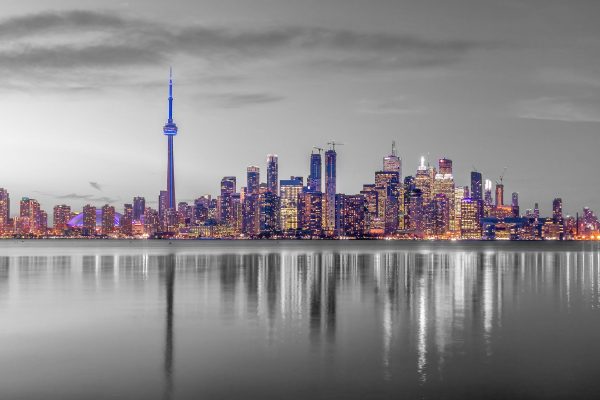 Skyline Toronto in der Abenddämmerung B&W Detail, Glasbild Rabatt – Bild 5