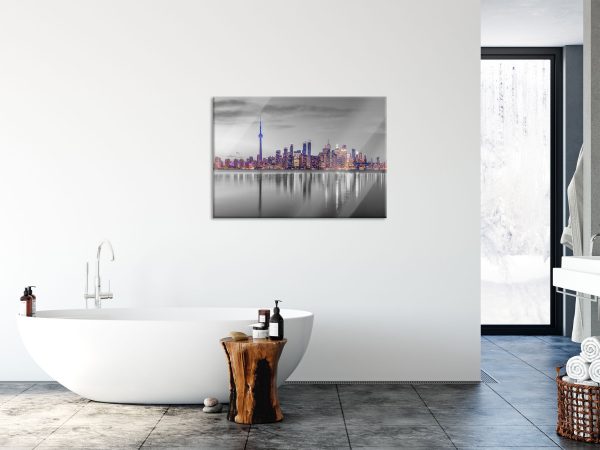 Skyline Toronto in der Abenddämmerung B&W Detail, Glasbild Rabatt – Bild 4