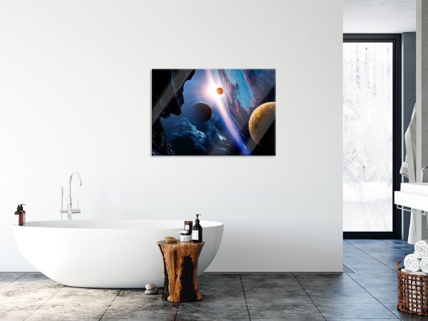 Abstrakte Planeten im Weltraum, Glasbild Mode – Bild 4