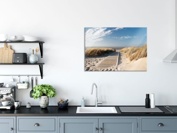 Weg zum Strand durch die Dünen, Glasbild Mode – Bild 3
