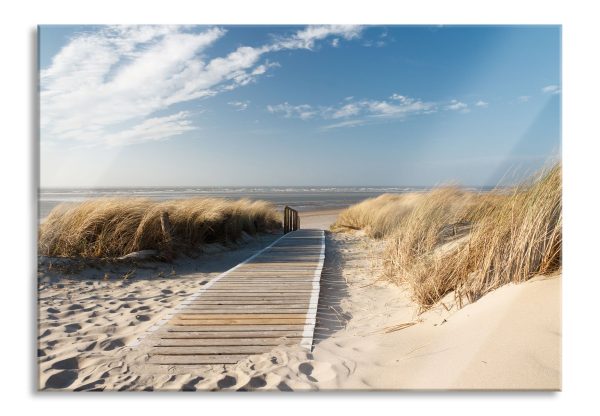Weg zum Strand durch die Dünen, Glasbild Mode
